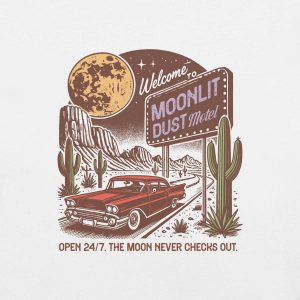 T-Shirt Moonlit Dust Motel avec voiture américaine blanc