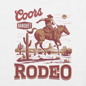 T shirt Coors Banquet Rodeo Blanc Zoom sur design